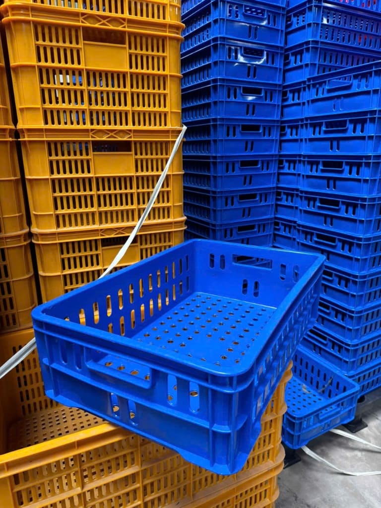 Mẫu sóng nhựa hở màu xanh dương đáy đục lỗ thoát nước