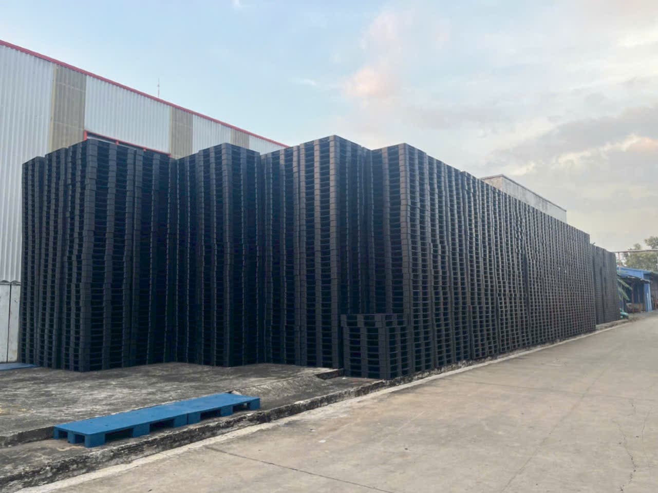 Bãi kho tập kết pallet nhựa đen số lượng lớn giá sỉ tại muabannhuacongnghiep